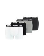 Puma Set de boxeri cu banda elastica in talie - 4 perechi - Alb/Gri