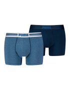 Puma Set de boxeri cu banda logo in talie - 2 perechi - Albastru deschis melange/Bleumarin