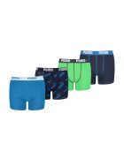 Puma Set de boxeri cu banda logo in talie - 4 perechi - Verde/Albastru