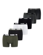 Puma Set de boxeri cu banda logo in talie - 6 perechi - Alb/Verde/Negru/Gri