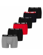 Puma Set de boxeri uni - 6 perechi - Rosu/Negru/Gri
