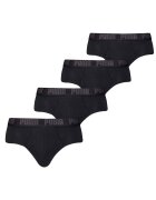 Puma Set de chiloti cu banda logo in talie - 4 perechi - Negru