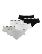 Puma Set de chiloti hipster Iconic - 6 perechi - Alb/Negru/Gri