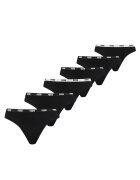 Puma Set de chiloti tanga cu banda logo - 6 perechi - Negru