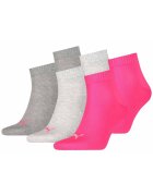 Puma Set de sosete pana la glezna unisex - 6 perechi - Roz aprins/Gri melange