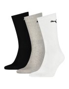 Puma Set de sosete unisex lungi cu logo brodat - 3 perechi - Alb/Negru/Gri