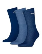 Puma Set de sosete unisex lungi cu logo brodat - 3 perechi - Albastru