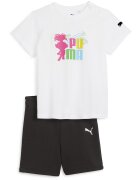 Puma Set de tricou cu imprimeu si pantaloni scurti - 2 piese - Alb/Negru