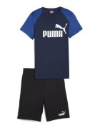 Puma Set de tricou si pantaloni scurti cu imprimeu logo - 2 piese - Negru/Albastru royal