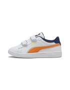 Puma Tenisi din piele ecologica cu velcro Smash 3.0 - Alb/Portocaliu