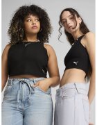 Puma Top crop din amestec de bumbac cu aspect striat - Negru