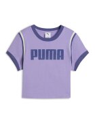 Puma Tricou crop cu imprimeu logo - Albastru inchis/Lila