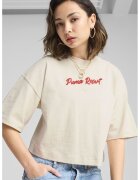 Puma Tricou crop de bumbac - Rosu vermillion/Bej deschis