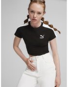 Puma Tricou crop din bumbac cu detaliu logo - Alb/Negru