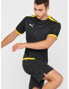Puma Tricou cu decolteu la baza gatului pentru fotbal teamLIGA - Negru/Galben sofran