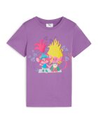 Puma Tricou cu decolteu la baza gatului si imprimeu cu desene - Violet