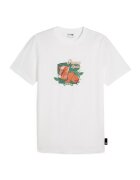 Puma Tricou cu decolteu la baza gatului si imprimeu grafic - Alb