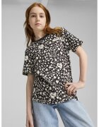 Puma Tricou cu decolteu la baza gatului si imprimeu grafic - Negru/Crem