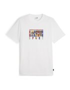 Puma Tricou cu decolteu la baza gatului si imprimeu grafic - Rosu/Alb/Albastru