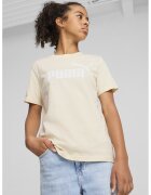 Puma Tricou cu decolteu la baza gatului si imprimeu logo - Alb/Crem