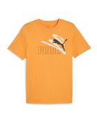 Puma Tricou cu decolteu la baza gatului si imprimeu logo ESS+ - Alb/Negru/Portocaliu