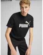 Puma Tricou cu decolteu la baza gatului si imprimeu logo Essentials 2 - Alb/Negru stins/Verde persan
