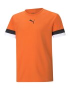 Puma Tricou cu decolteu la baza gatului si imprimeu logo pentru fotbal - Negru/Portocaliu mandarina