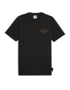Puma Tricou cu decolteu la baza gatului si imprimeu - Negru