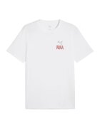 Puma Tricou cu decolteu la baza gatului si imprimeu text - Alb/Negru