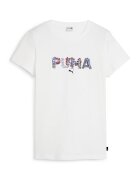 Puma Tricou cu decolteu la baza gatului si logo - Alb