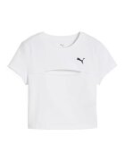 Puma Tricou cu decolteu la baza gatului si slit frontal - Alb optic