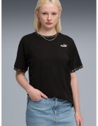 Puma Tricou cu detalii animal print si decolteu la baza gatului - Negru/Alb optic