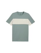 Puma Tricou cu detaliu logo - Alb fildes/Verde persan