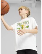 Puma Tricou cu imprimeu logo - pentru baschet - Alb optic/Verde aquamarin