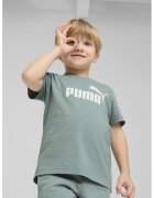 Puma Tricou cu imprimeu logo si decolteu la baza gatului - Alb/Verde persan