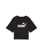 Puma Tricou cu imprimeu logo si maneci cazute - Alb/Negru
