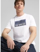 Puma Tricou cu imprimeu si decolteu la baza gatului - Alb