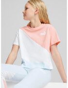 Puma Tricou cu model colorblock si logo - Alb/Albastru glaciar/Roz