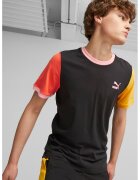 Puma Tricou de bumbac Classics Block - Negru/Galben/Coral