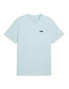 Puma Tricou de bumbac cu decolteu la baza gatului si logo brodat Essentials 2 - Albastru glaciar