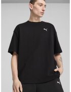 Puma Tricou de bumbac cu decolteu la baza gatului si logo discret - Negru