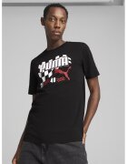 Puma Tricou de bumbac cu imprimeu - Alb/Negru stins