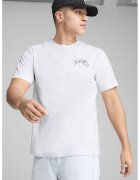 Puma Tricou de bumbac cu imprimeu grafic pe partea din spate - Alb/Negru