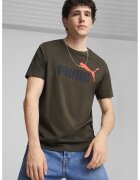 Puma Tricou de bumbac cu imprimeu logo Essentials+2 - Verde padure