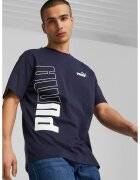 Puma Tricou de bumbac cu imprimeu logo supradimensionat Power - Alb/Bleumarin