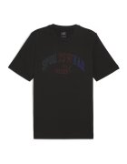 Puma Tricou de bumbac cu logo ESS+ - Albastru inchis/Negru stins