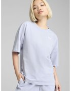 Puma Tricou de bumbac cu maneci medii - Albastru pal