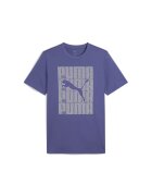 Puma Tricou din amestec de bumbac cu imprimeu logo - Albastru indigo/Alb murdar