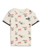 Puma Tricou din amestec de bumbac cu model Little Runners - Negru/Crem