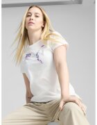 Puma Tricou din bumbac cu decolteu la baza gatului - Alb